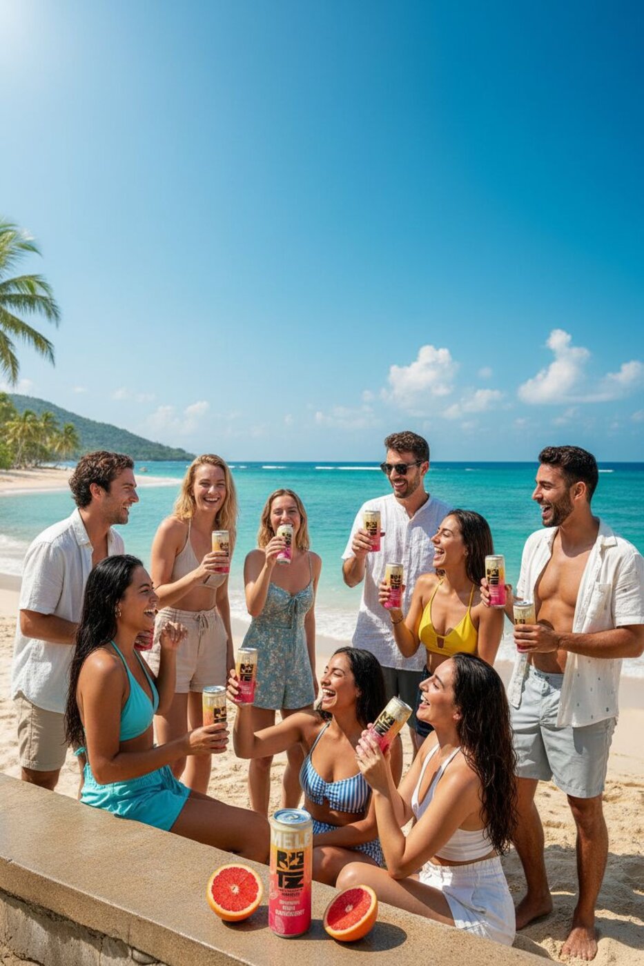 Amigos disfrutando BLITZ en la playa